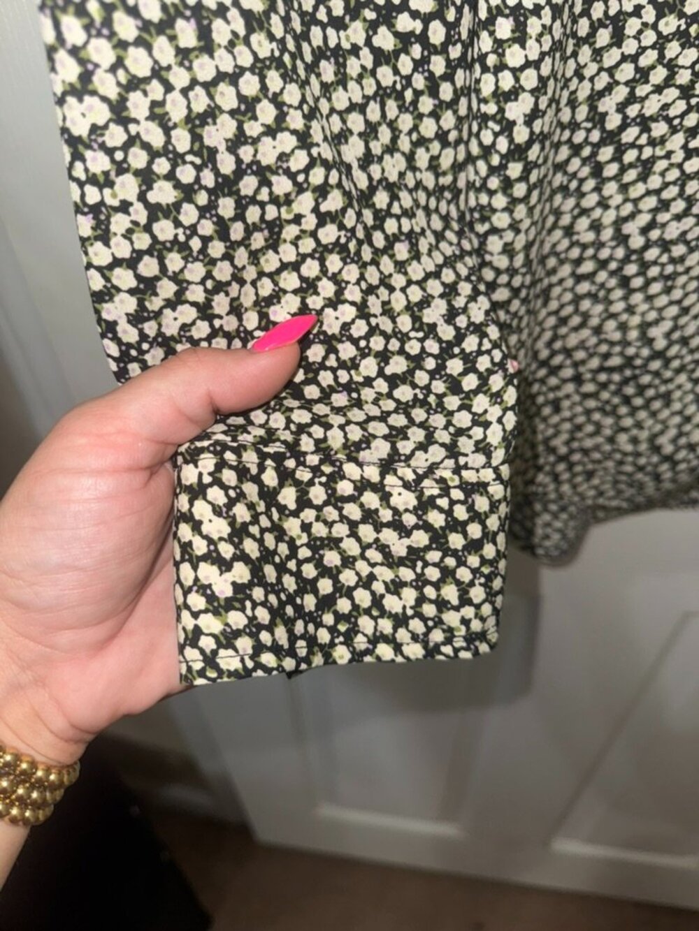 Black and White Floral Button Down Blouse by H&M - Picture 3 of 7